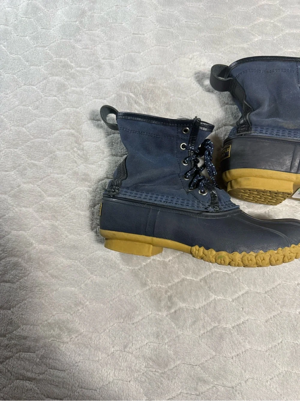 Vintage L.L. Bean Duck Boots Kids 4M USA Maine Navy Fit Womens 5.5-6 Rain